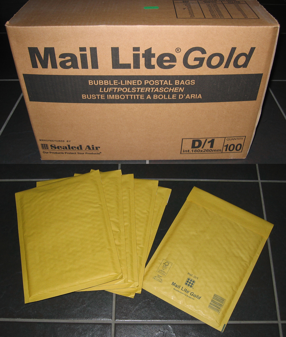 Jiffy Airkraft bolla buste imbottite Gold Brown